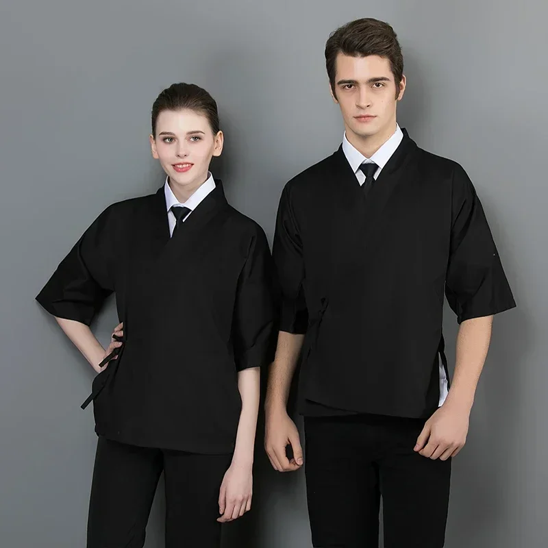 男性用日本のシェフのユニフォーム,フードサービスジャケット,料理用シャツ,ワークトップ,キッチンコスチューム,レストランの作業服