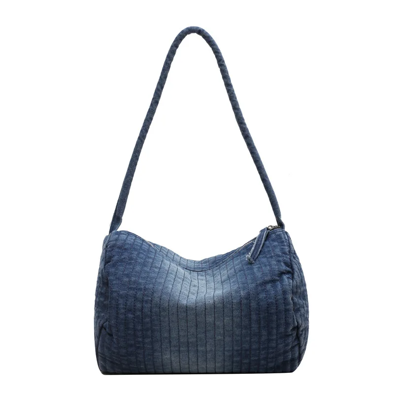 Bolsas jeans populares para mulheres, bolsa de ombro simples e elegante, bolsas mensageiro femininas versáteis, novas bolsas casuais, 2024