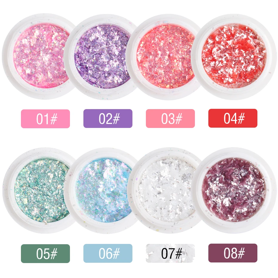 1 sztuk Opal Pigment Glitter Nail Art Powder Shimmer Flake hologarficzny błyskotka syrenka nieregularne cekiny DIY dekoracje LY1857-1