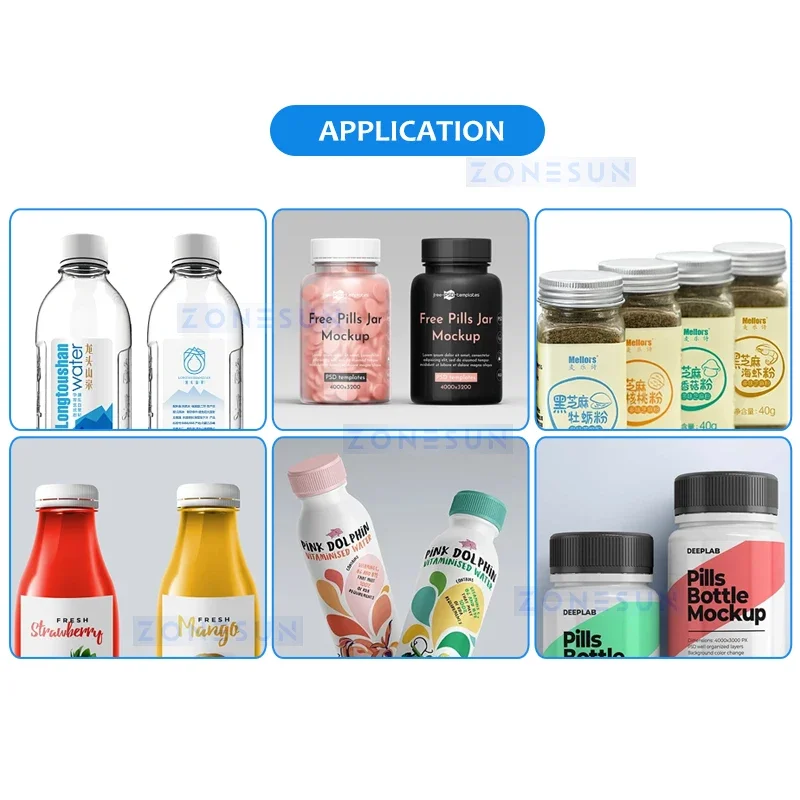 ZONESUN สกรูอัตโนมัติบนเครื่อง Capping ป้อมปืนโรตารี่ความเร็วสูง Star ล้อขวด Jars Unscrambler ZS-XGFX-6G