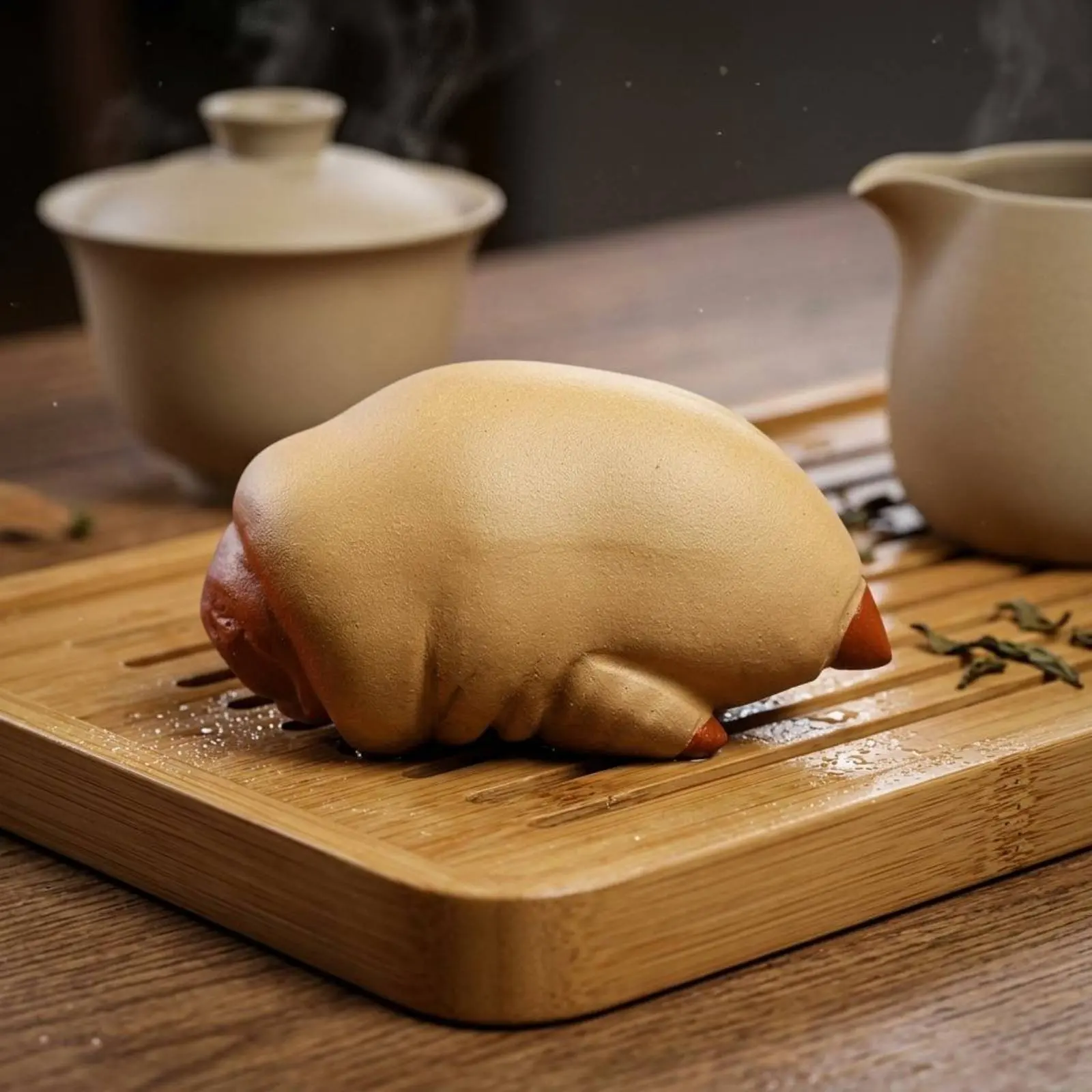 5 Pieces Yixing Clay Tea Pet Handmade Yixing Tea Pet Earthy Clay Pig Statue Artisanal Pig Figurine