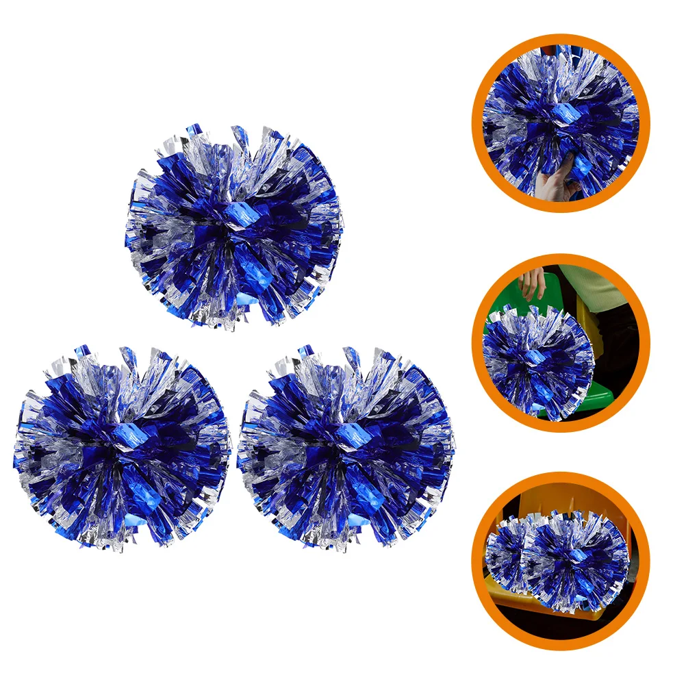 

3pcs Cheerleading Pom Poms Lightweight Reusable Sports Meeting Props Portable Cheerleader Accessories For College Competitions