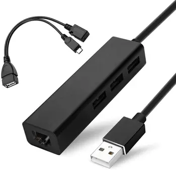 Fire TV Stick 4K Lite Max Cube için OTG Kablosu - Depolama/Klavye/Bluetooth eklemek için Hub'lı USB Ethernet Adaptörü