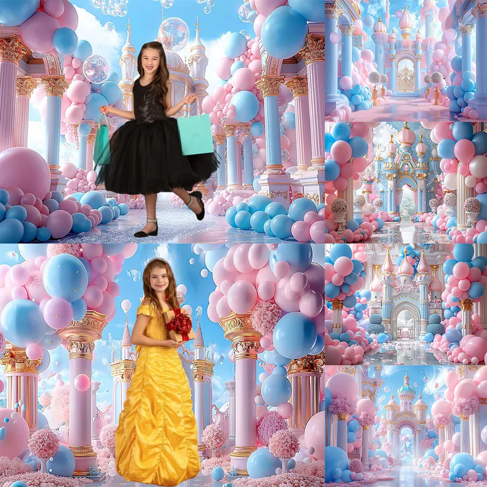 

Dream Castle Photography Backgrounds 1st Birthday Party Decor Photo Baby Shower Photographic Backdrops Studio Shoots Props