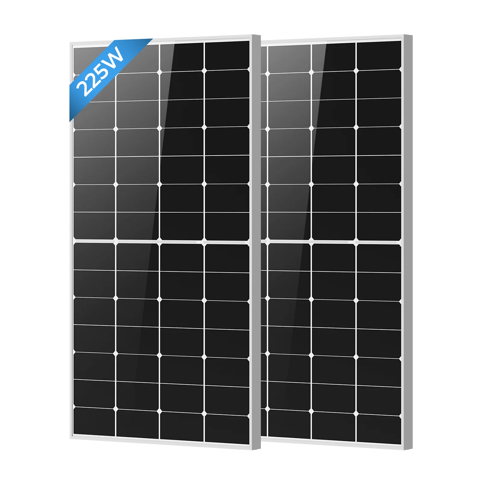 High Efficiency 25% 225 Watt 12V N-Type 18BB Solar Panel, A+ Grade IP68 Junction Box PV Panel, Off-Grid Solar Panels for RV, Boat, Camper & Home Rooftop