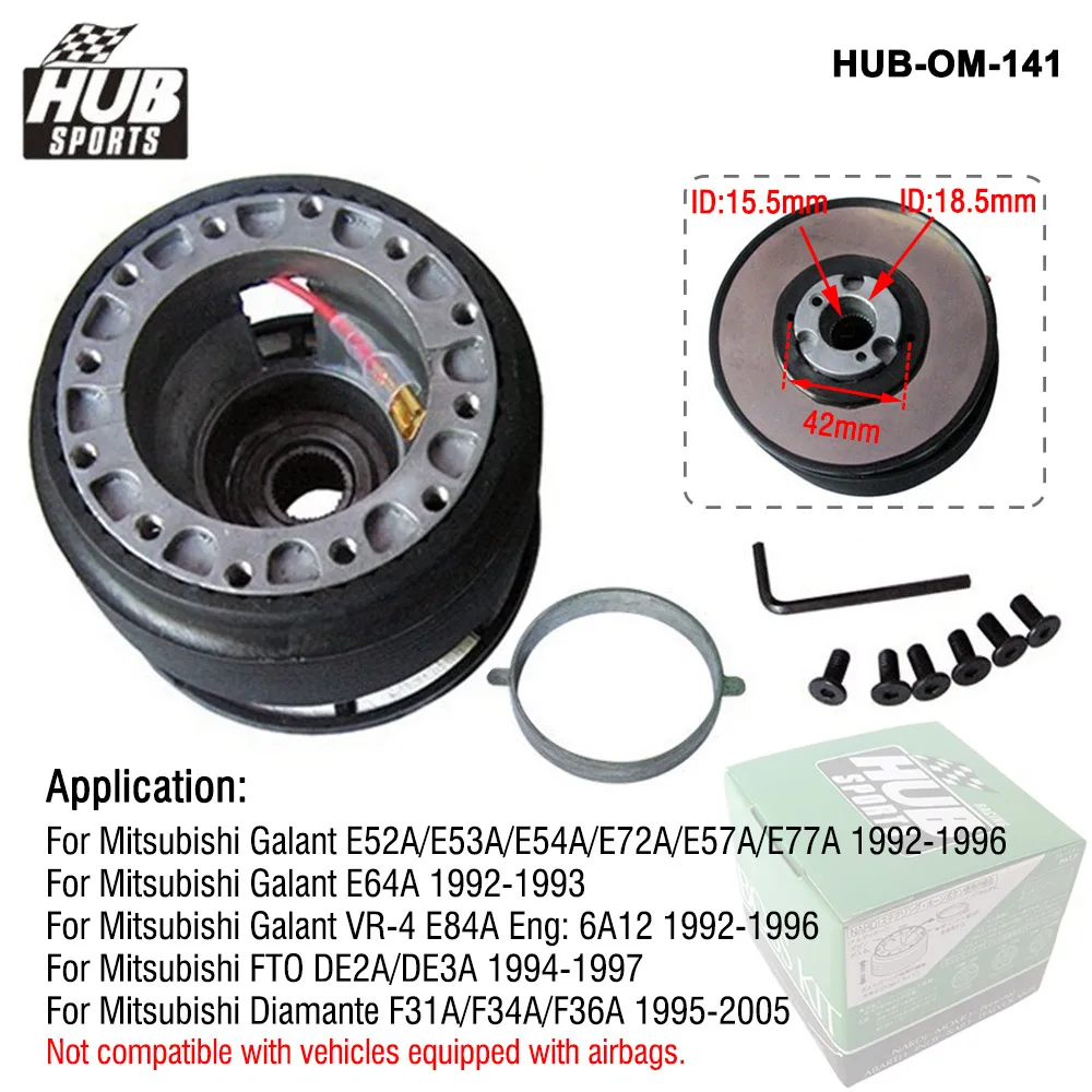 Adaptateur Kit Moyeu Volant Pour Mitsubishi FTO Evo Lancer Pajero - Déverrouillage Rapide