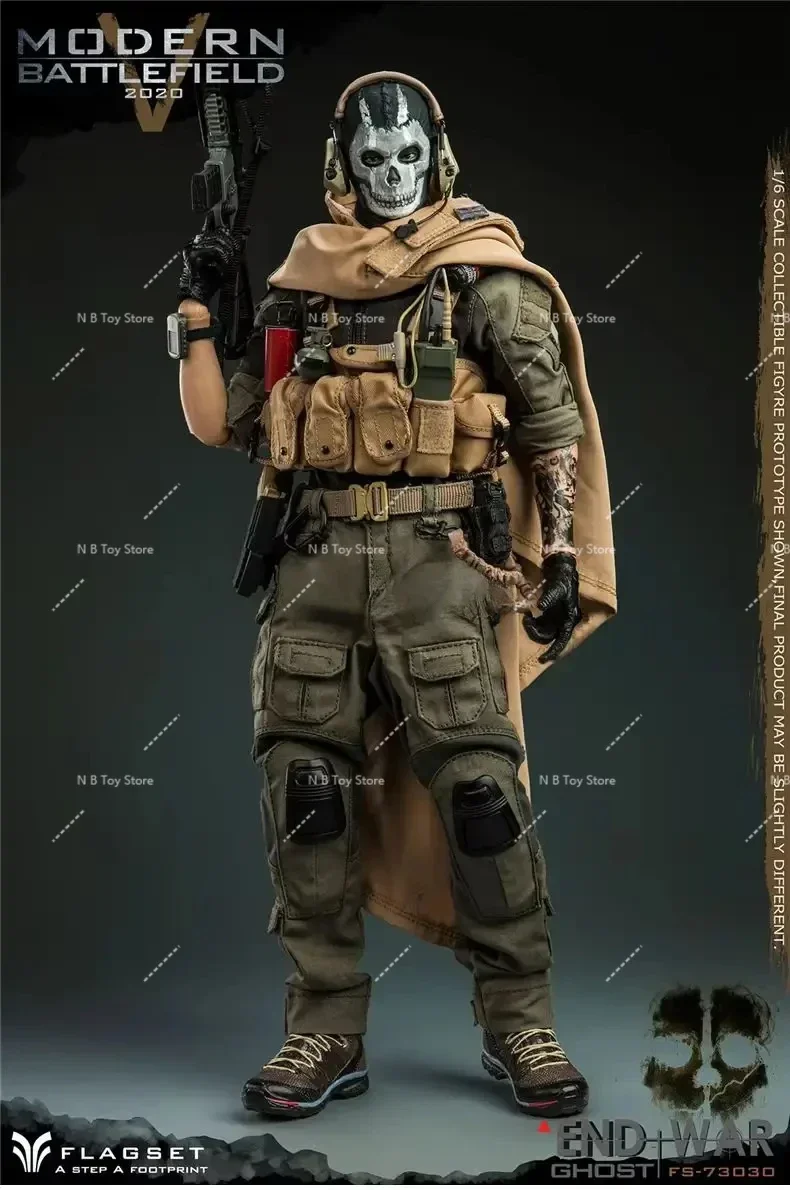 Novo estoque bandeira 1/6 fs73043 fs73030 soldado masculino fim guerra morte equipe fantasma moderno campo de batalha conjunto completo 12 "figura de ação brinquedos