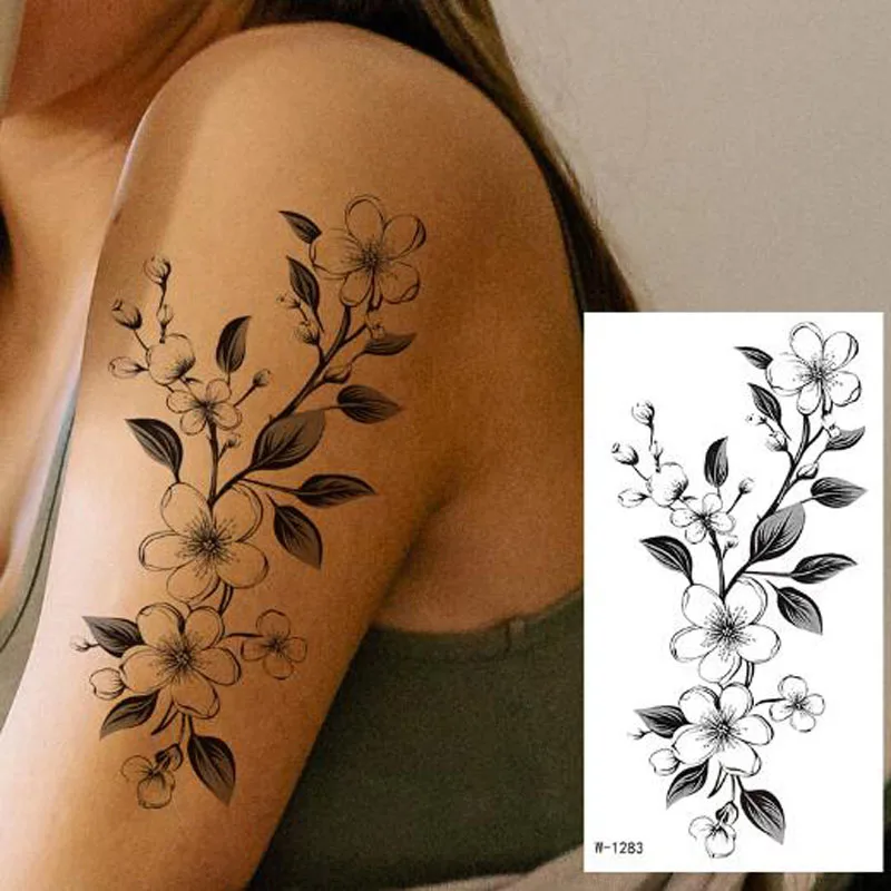 Tatuagem Temporária De Flores Falsas, Transferência De Água De Amor, Tatuagens Falsas, Mão, Braço, Peito, Arte Corporal, Adesivos, Maquiagem, Mulheres, Homens