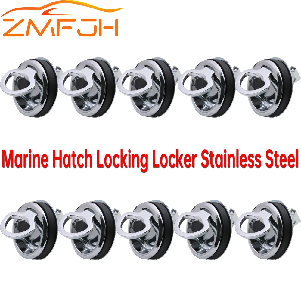 Stainless Steel marine hardware Boat Deck Latches RV Yacht Marine Deck Hatches Locking Locker Round Flush Pull Slam Latch