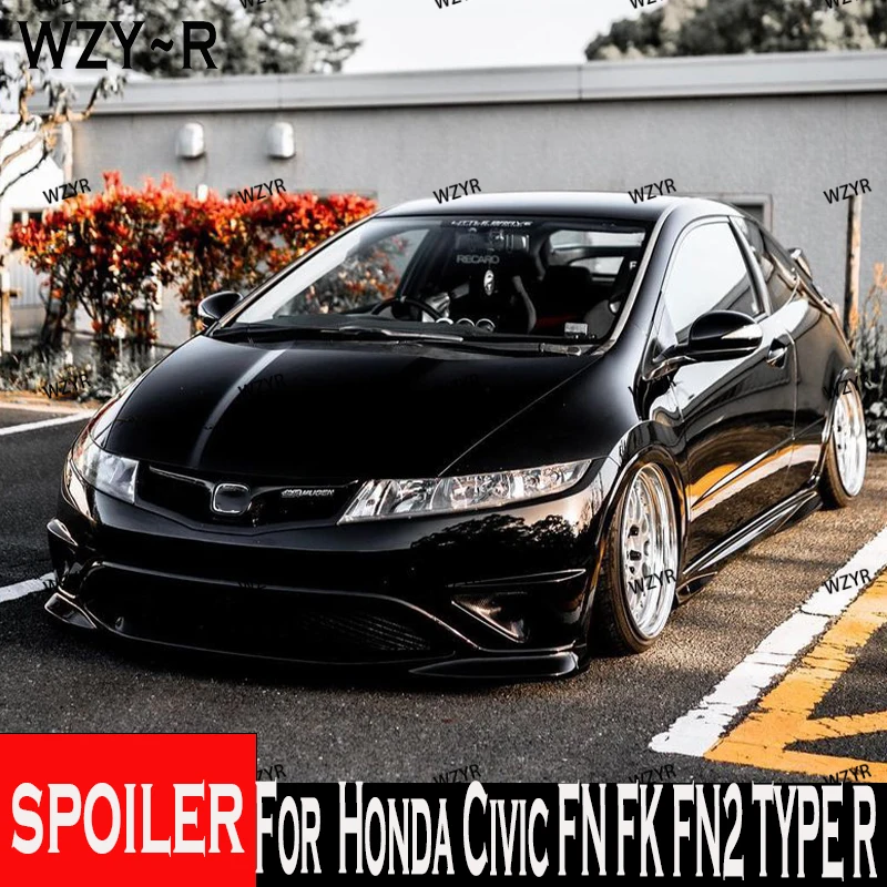 For Honda Civic FN FK FN2 TYPE R 2006 07 08-2012 Real Carbon Fiber & Glass Fiber (Unpaited) Front Grille Mu-gen Style Air Inlet