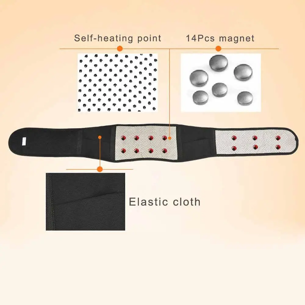 Adjust Tourmaline Self Heating Magnetic Therapy Back Waist Support Belt Lumbar Disc Herniation Brace Massage Band Health Care