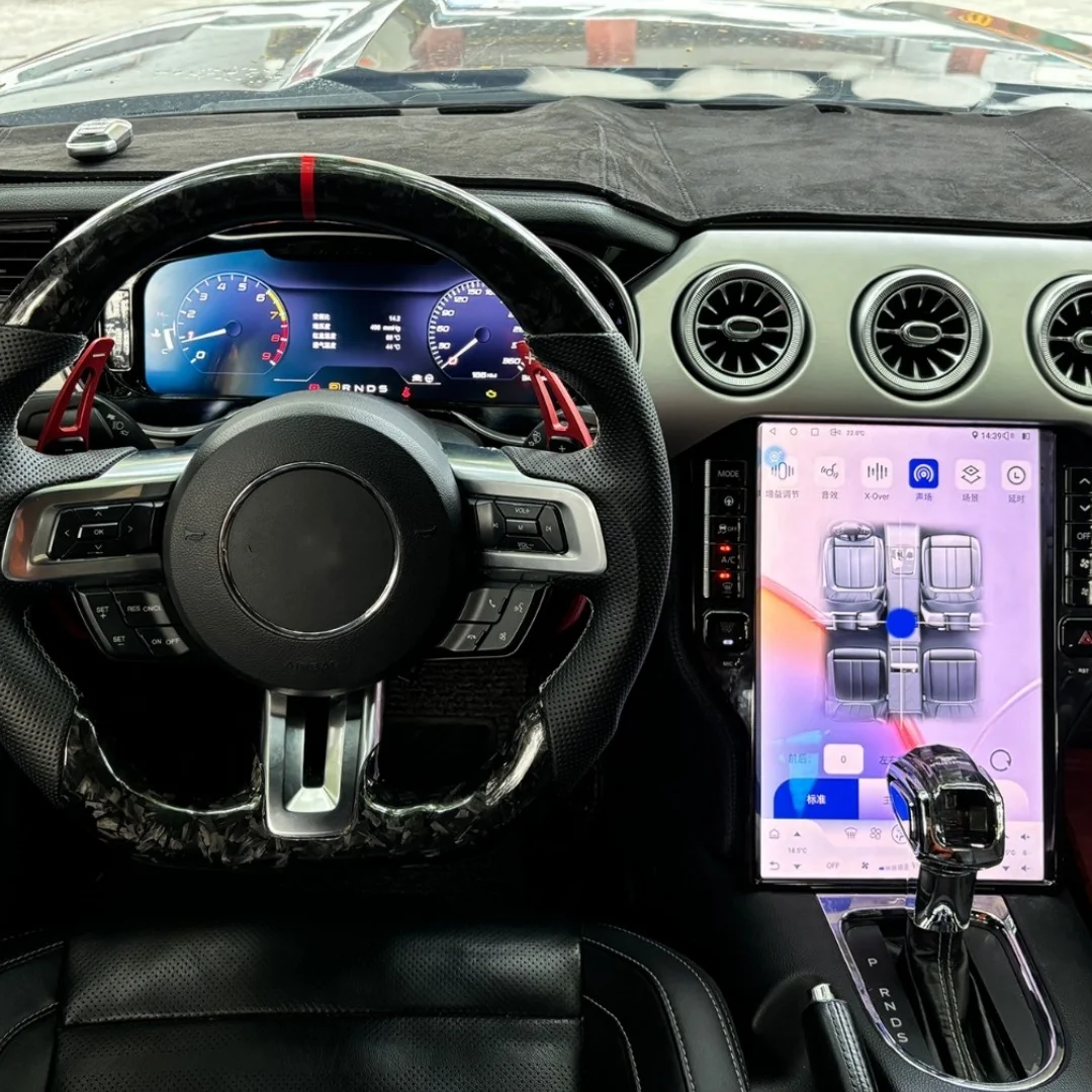 

12.3-inch digital instrument cluster For Ford Mustang 2015-2021 odometer tachometer instrument cluster IOS Carplay support