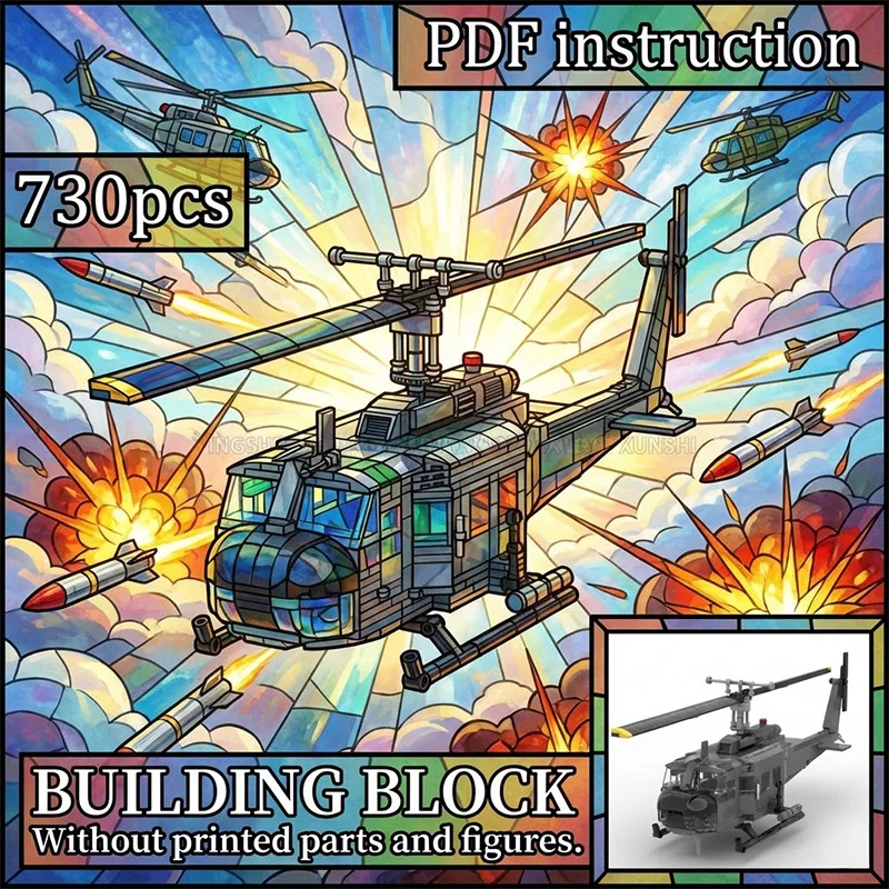 

DIY Construction Set Army Combat Helicopter Airplane Soldier Transport Building Bricks Toy