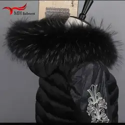 Women Natural Fox Fur Collar Winter Neck Warm Fashion Scarf Hoodie Fur Trim Genuine Raccoon Fur Hood Luxury Brand Fluffy Shawl
