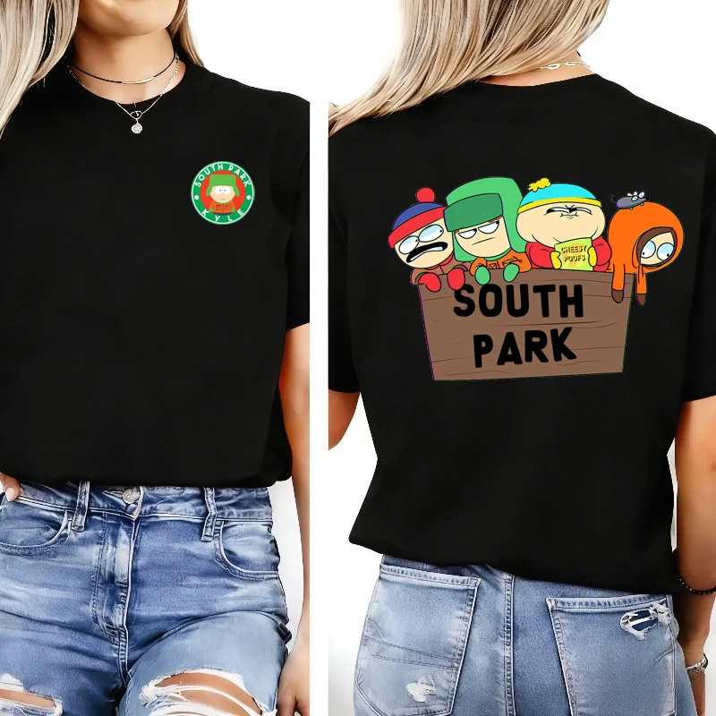 South Park Shirt Women T Shirt Camisa Mujer  Женская Tees Cartoon Tshirt  Graphic T Shirts С Принтом Pattern Reversible TEE