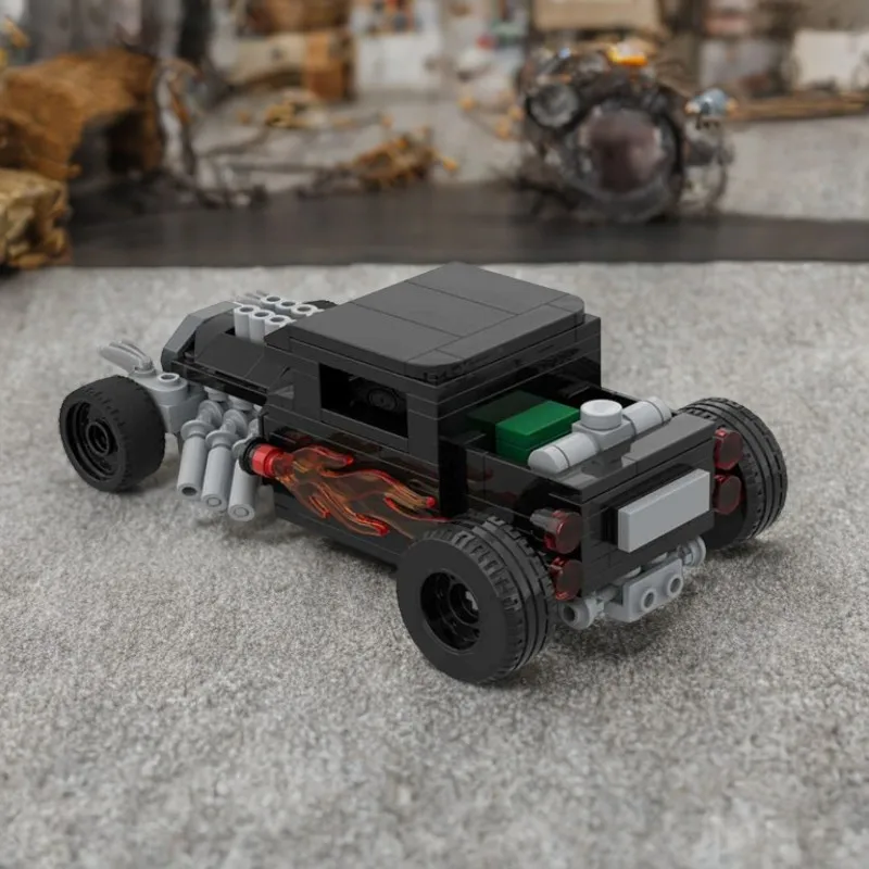 

219 шт. MOC Hot Wheels Bone Shaker 8 шпилек Стиль Hot Rod Модульный дизайн Строительные блоки Развивающие игрушки Подарок на день рождения DIY