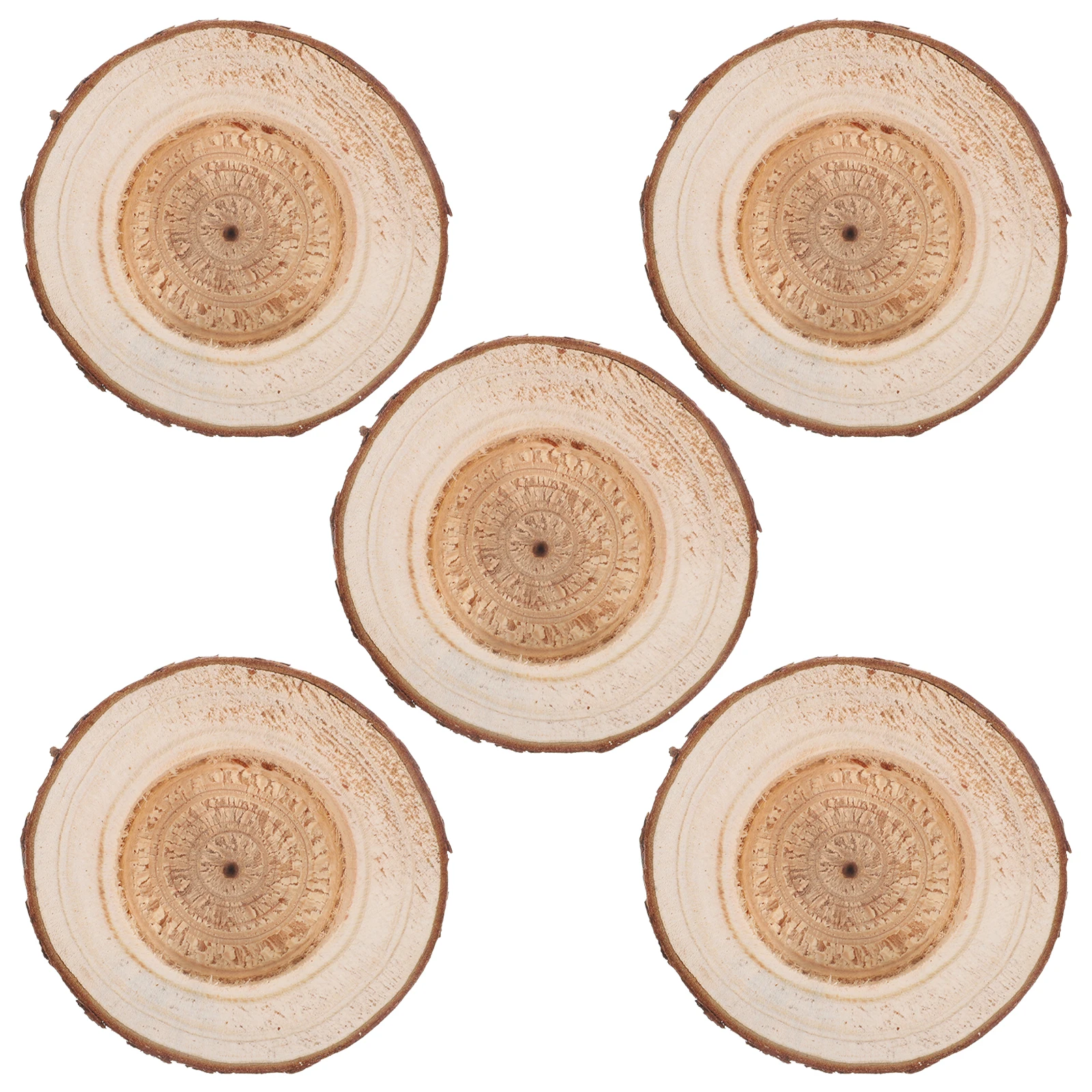 

5pcs 5 Stump Holders Wooden Candlesticks Decorative Pearl Photo Props Retro Shop Wooden Candlesticks Home Gifts Stand