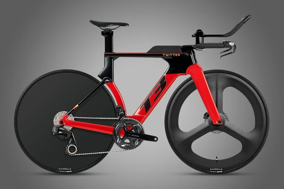 *TT Road Bike 700c 24 Speed Carbon Fiber Road Bike Racing Bicycle With Front 3spoke & Rear Carbon Disc Wheel Bicycles