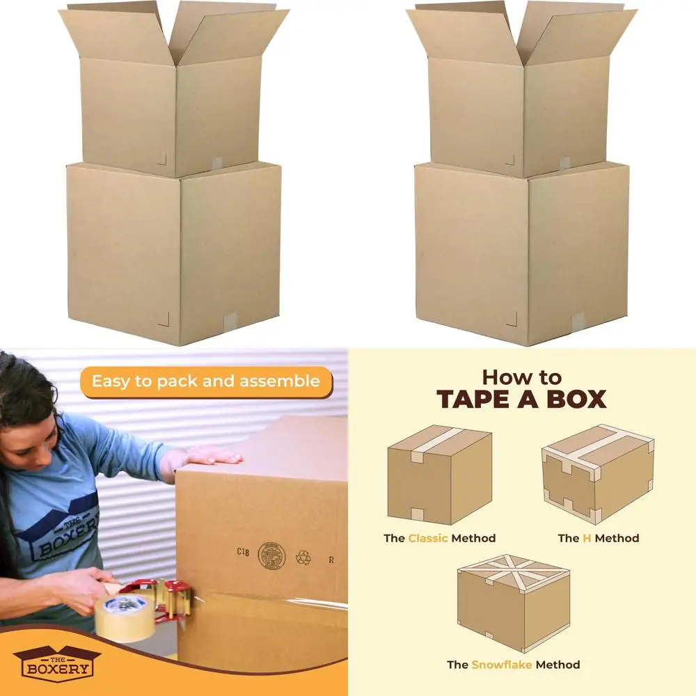 

25-Pack 22x10x18 Inch Brown Corrugated Cardboard Boxes - Strong, Eco-Friendly, Recyclable, Made in USA for Shipping, Packing, Mo