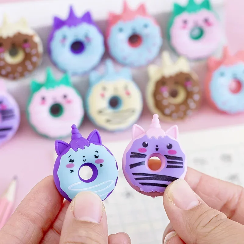 36Pcs Wholesale Cartoon Model  Donut Eraser, Cute Student Prize Gift Cartoon Stationery