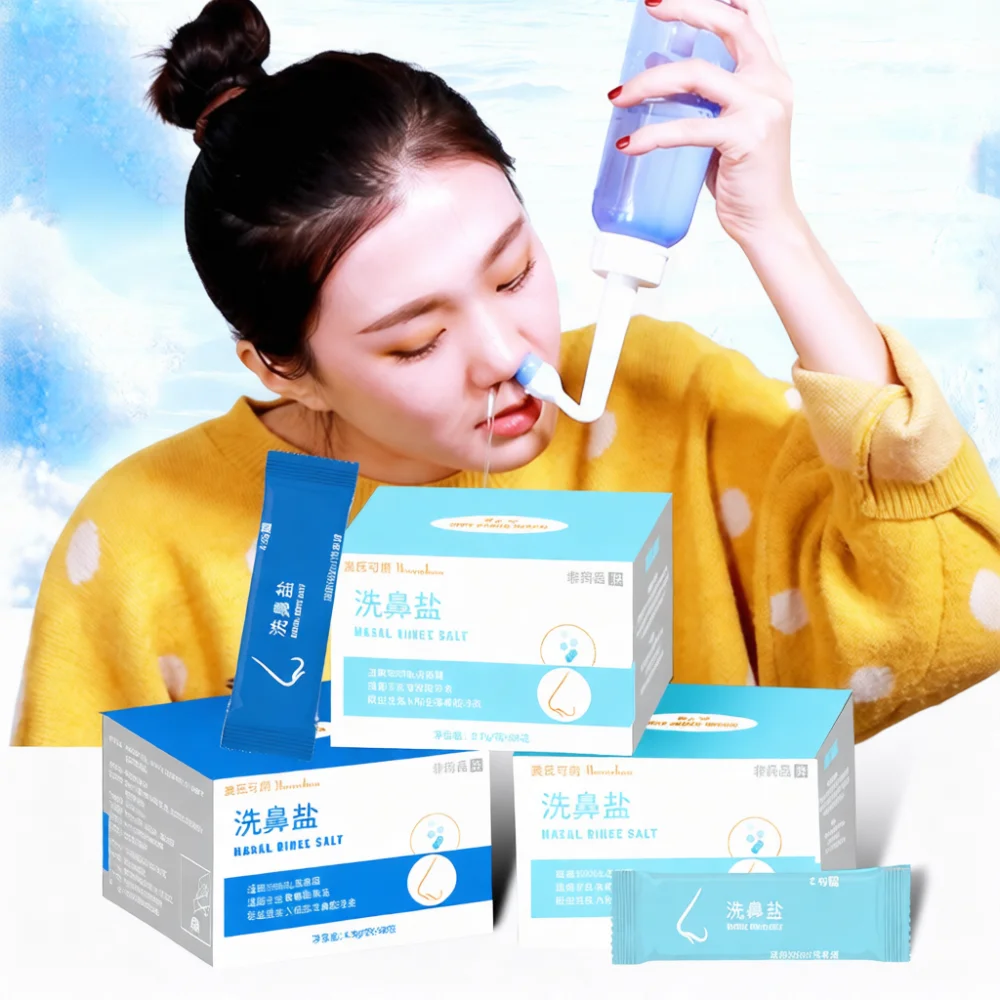Nose Cleaning Salt Packets For Nasal Irrigator Device Daily Sinus Care Physiological Saline Sanitary Sachets Kit