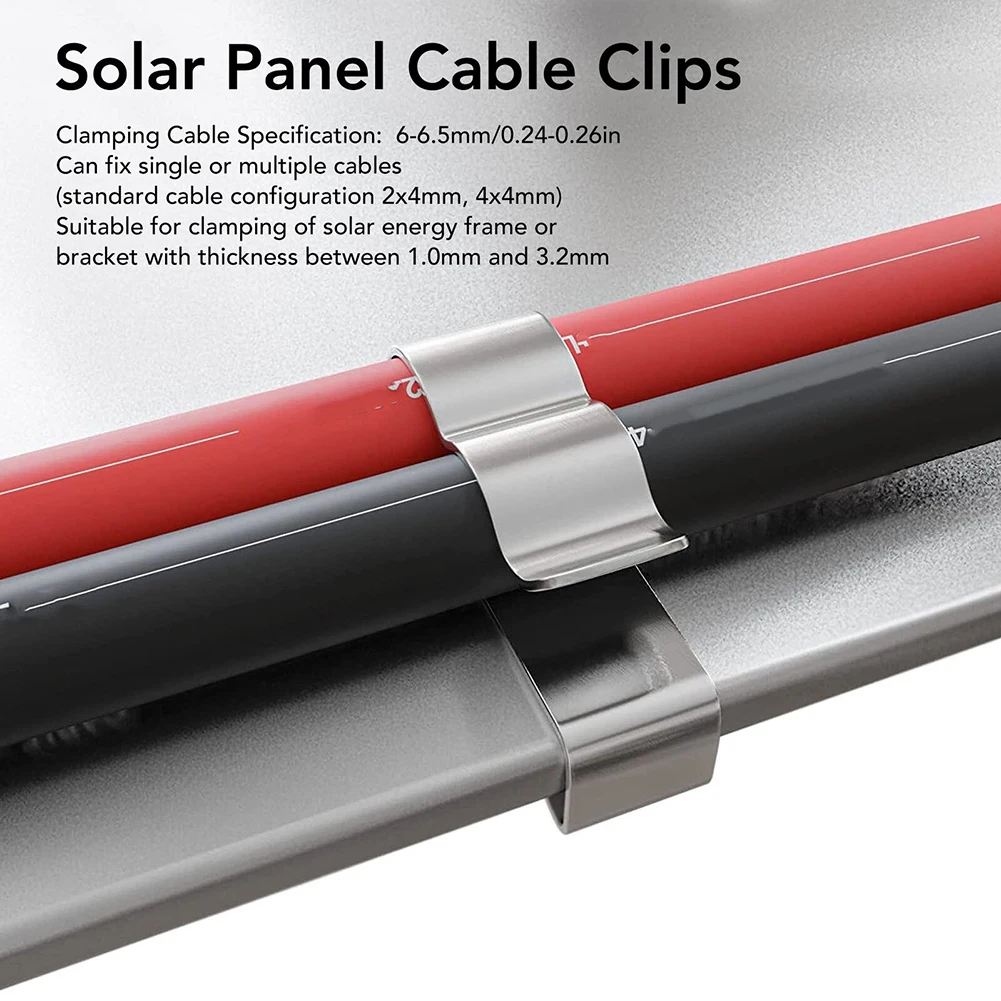 100 Pcs Solar Panel Cable Clips For Home,  For Kayaks, Fishing Boats- Wire Clip Set Solar Panel Cable Clips Wire Clips