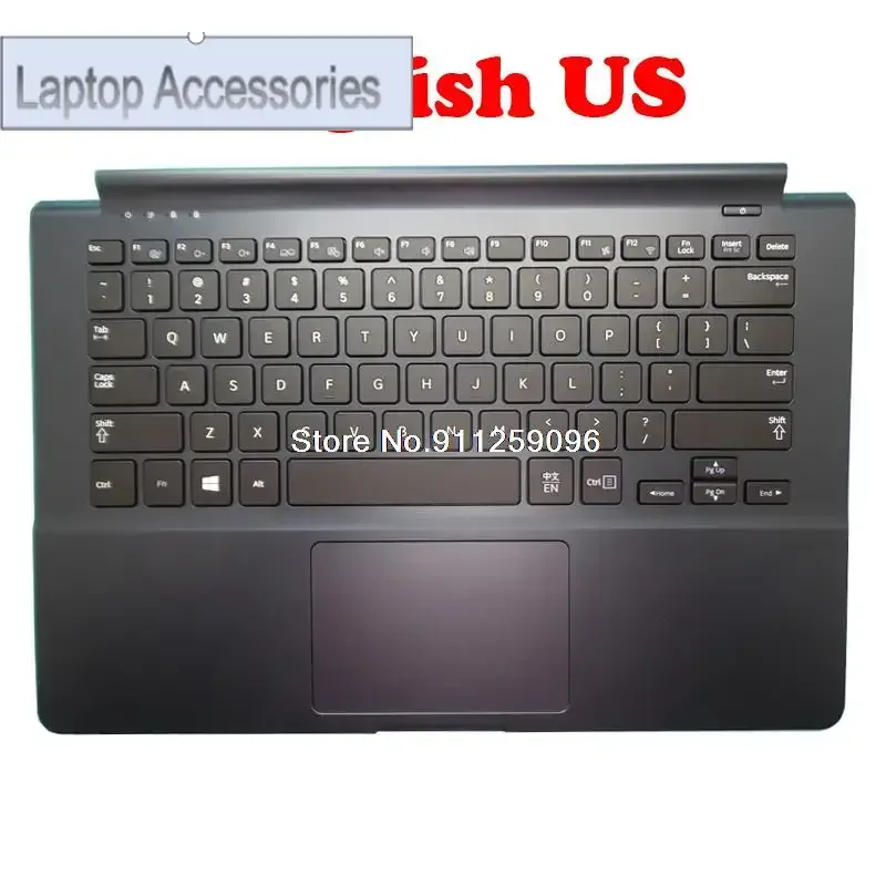 Reposamanos y teclado HJ para Samsung NP915S3G NP910S3G NP905S3G 915S3G 910S3G inglés EE. UU. Corea KR Francia FR Alemania GR Reino Unido Touchpad