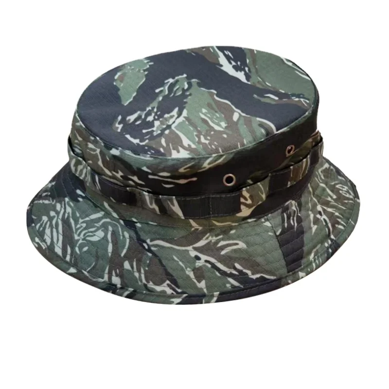 ฤดูร้อนป่า Tigerstripe Camo หมวกสงครามเวียดนาม South เวียดนาม Armed Forces สั้น Brim หมวกยุทธวิธี Bonnie อุปกรณ์ล่าสัตว์