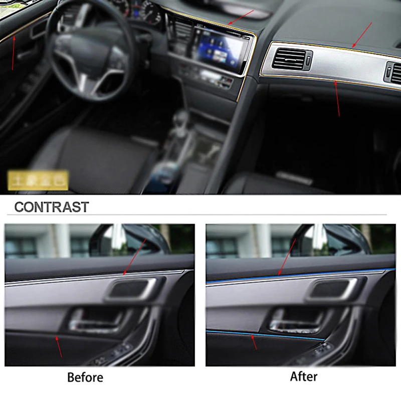 5m Aksesori Mobil Universal masukkan Trim Styling dekorasi Interior untuk mobil aksesoris Tuning Bmw F11 Passat B8 Mazda 2 Camry