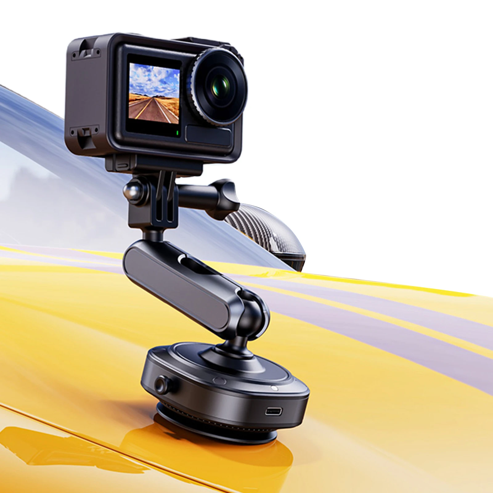 Suction Cup Camera Mount 360 Adjustable Car Action Camera Holder for DJI/Insta360/GoPro Action Camera Mount