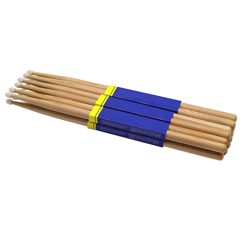 7A Nylon Tip Maple Wood Drum Stick Matte Finish Drumstick Wood Sticks 6 Pairs