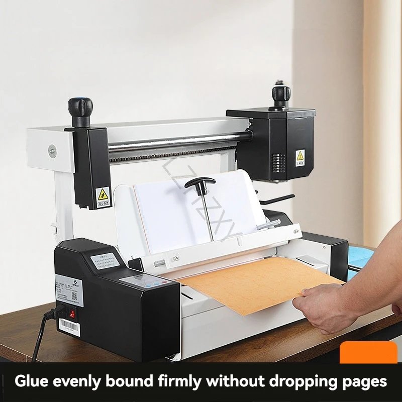 Small Desktop Adhesive Binding Machine Office Hot Melt Adhesive Booklet Binding Machine for A4 Books Documents and Brochures