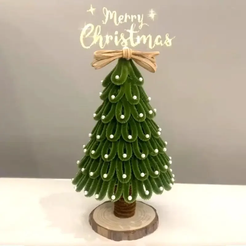 Mini Christmas Tree DIY Twist Stick Handmade Material Package Tabletop Ornament for Girlfriend and Girlfriend Ceremony Gift