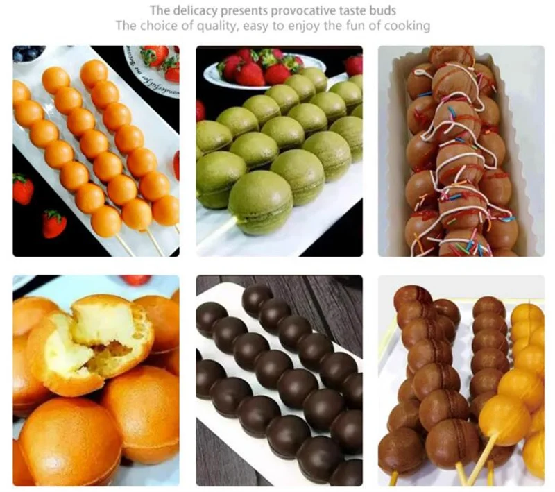 Commercial Gas Model Takoyaki Balls Making Machine with Non Stick Pan 3 Strings Waffleballs Baker