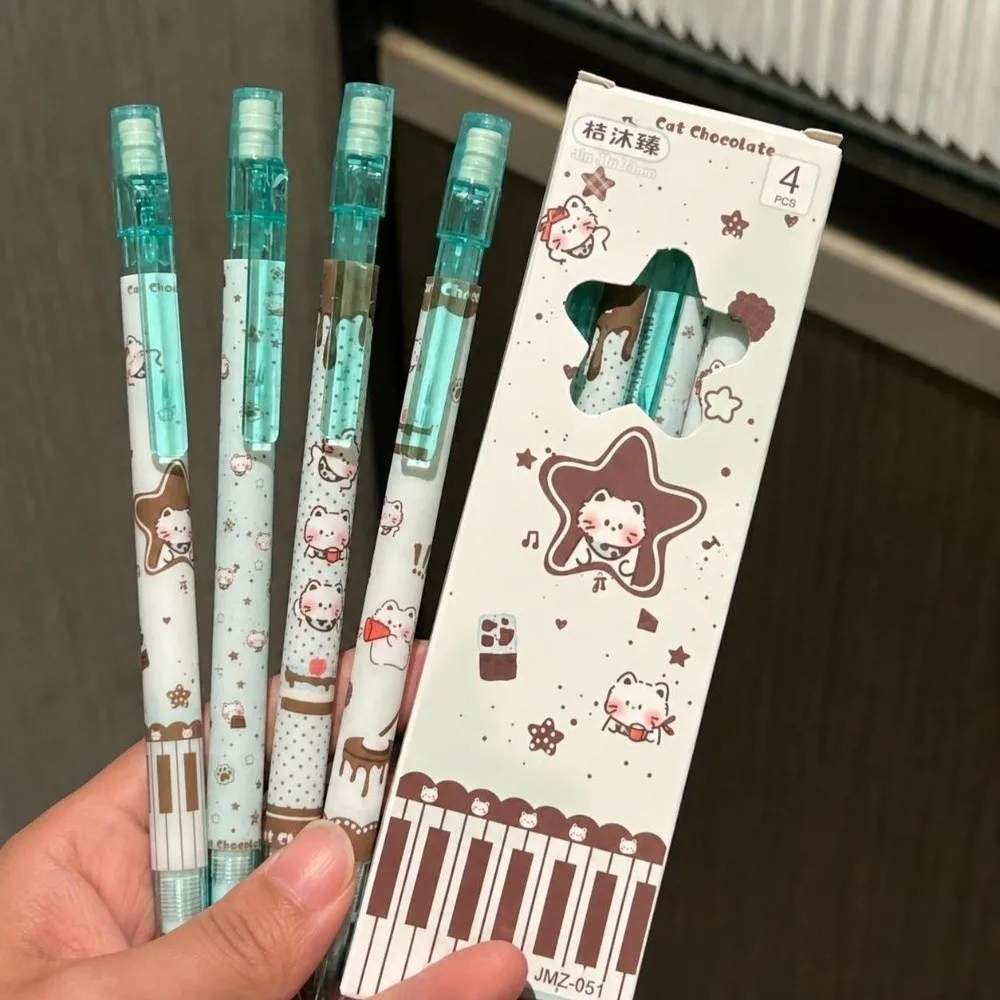 4pcs 0.5mm 2B Lead Mechanical Pencil Set Break Resistant Kawaii Stationery Student Writing Pencil Automatic Pencil School Office