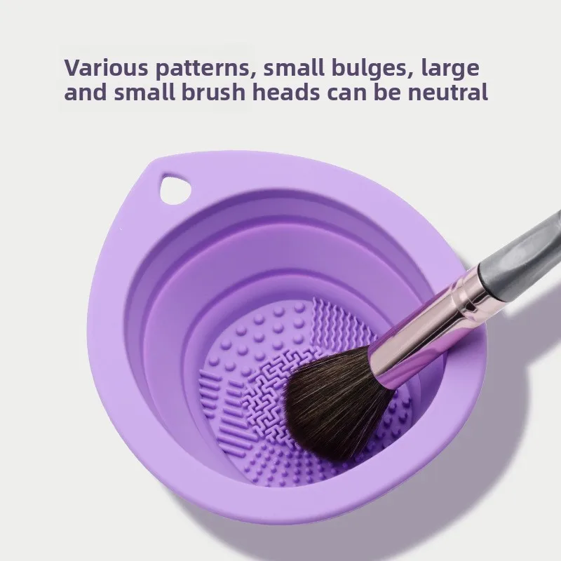 Detergente per pennelli per trucco in silicone Ciotola per pulizia pieghevole per soffio di cipria Pennelli per ombretto Lavaggio Tappetino morbido Strumenti di bellezza Scatola per scrubber