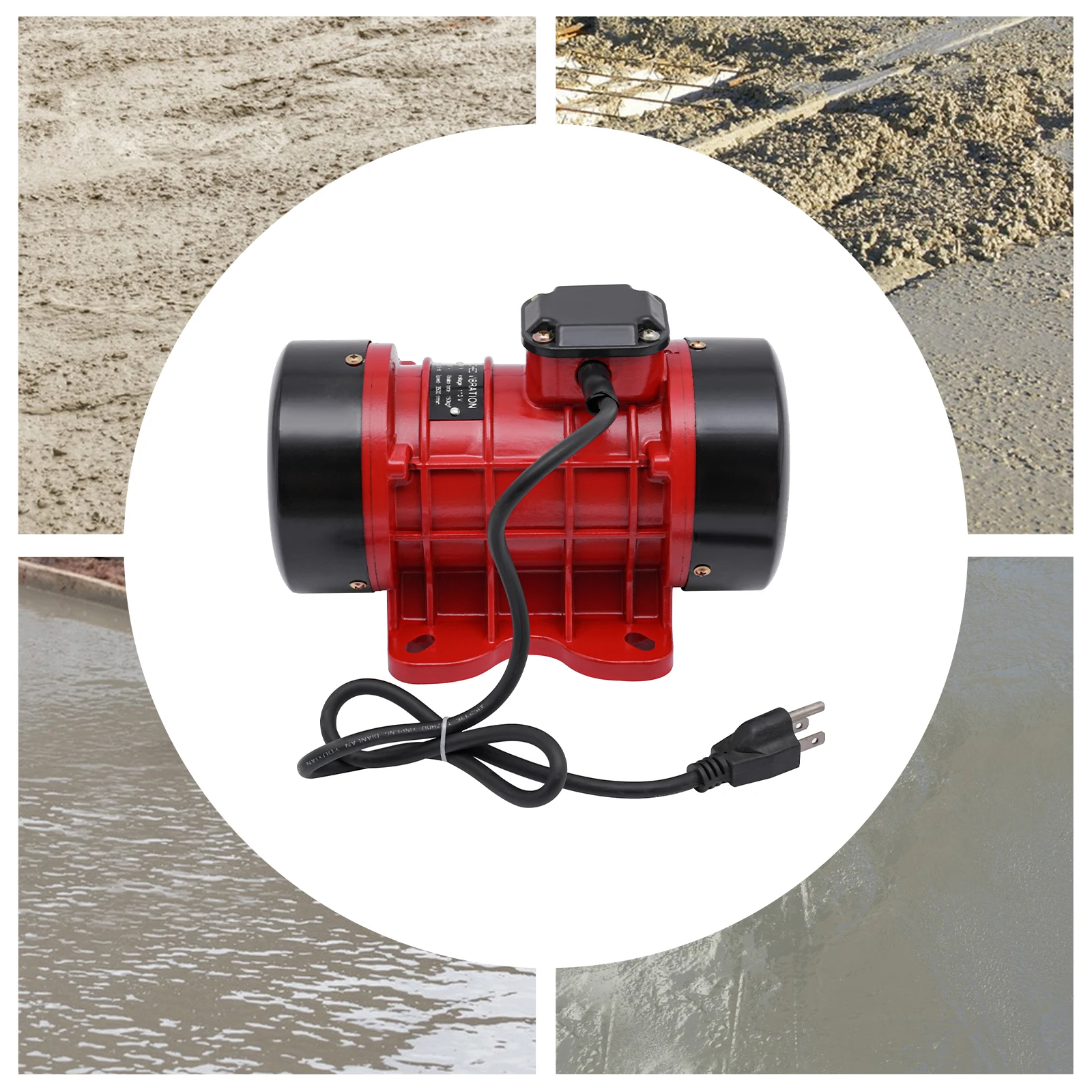 

Вибрационный двигатель для бетона, 110 В, электрический вибрационный двигатель 250 Вт для шейкерного стола, 3500 об/мин (красный + черный)