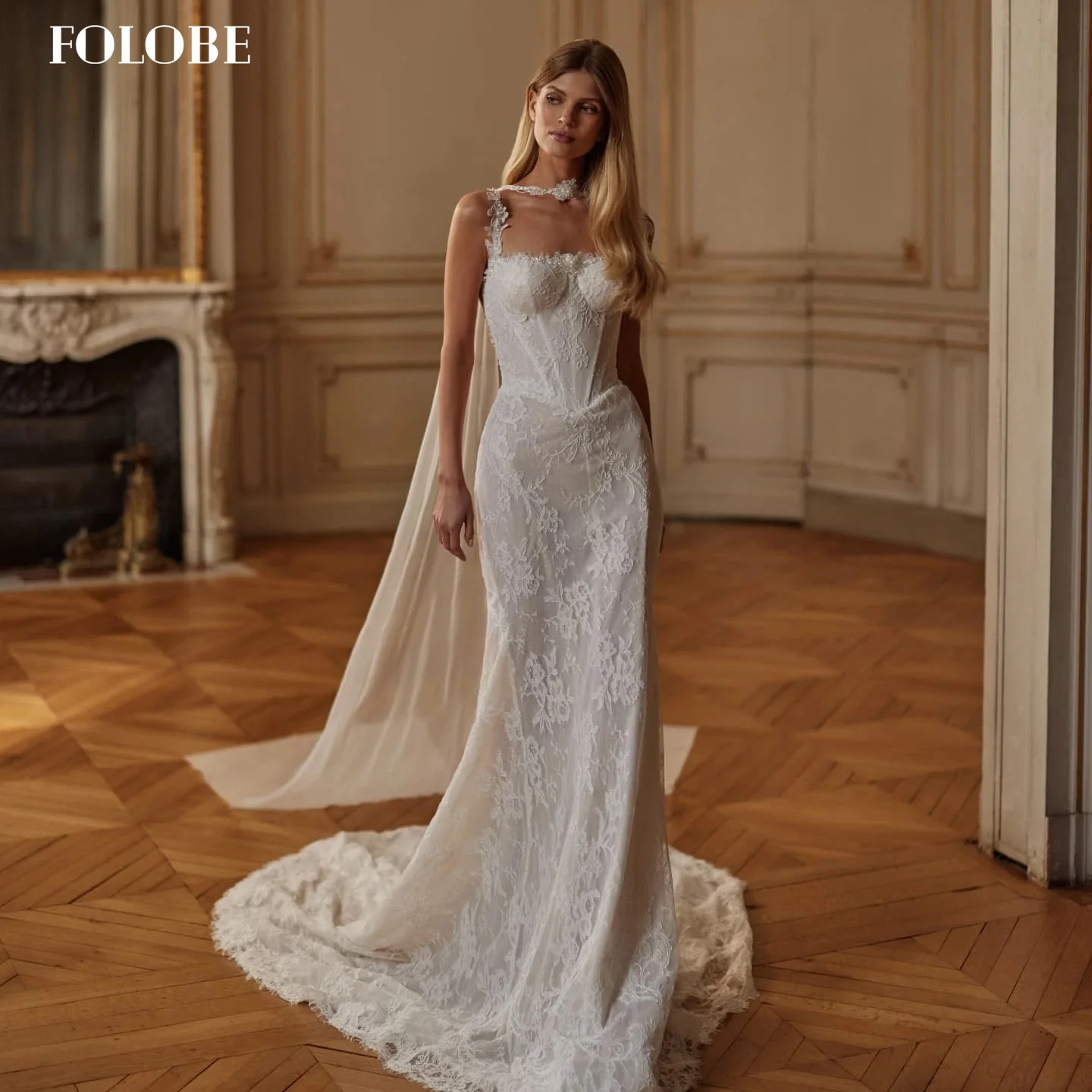 

FOLOBE съемное свадебное платье русалки с бретельками бальное платье со шлейфом свадебное платье Vestidos de noche по индивидуальному заказу