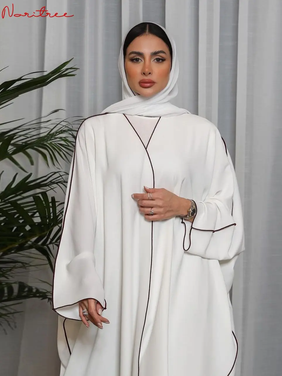 S-XL Fashion Line Oversized Abayas With Belt Djellaba Muslim Dress Dubai Full Length Abaya Dubai Turkey Muslim Islam Robe WY1518