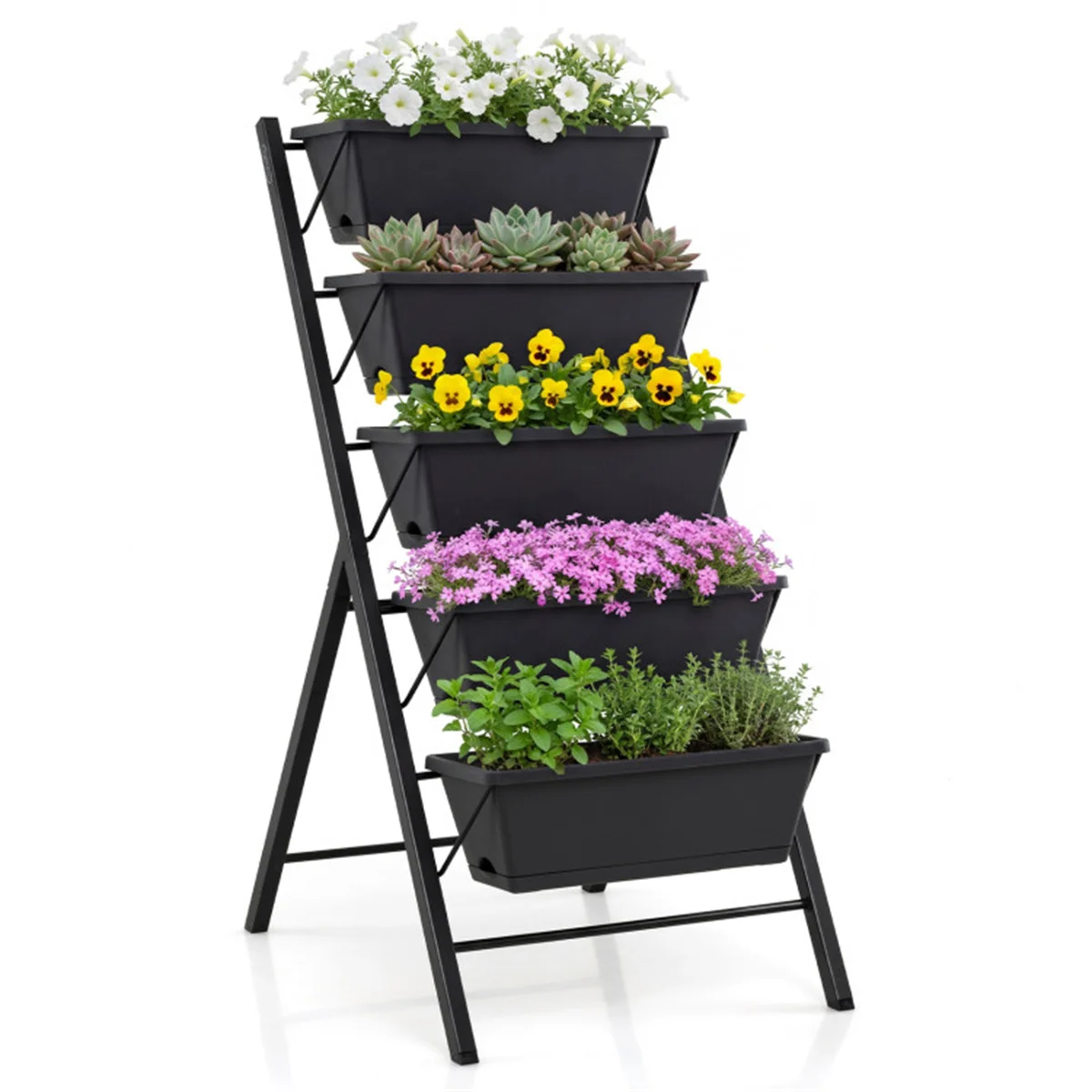 5-Tier Vertical Raised Garden Bed with Removable Planter Boxes & Drip Trays view 3