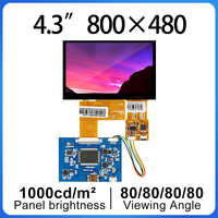 4.3 inch 800xRGBx480 with HDMI Driver 1000 HD bright TFT lcd touch panel 40PIN RGB for DIY crowd hobby