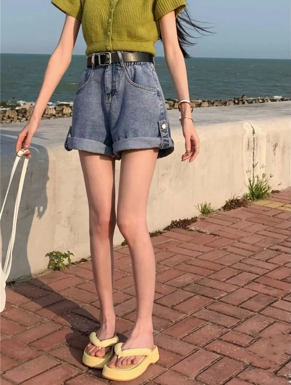 Shorts Women Minimalist Everyday Leisure Plain Modal Soft Fabric High Waist Drawstring Relaxed Fit Simple Summer  Homewear