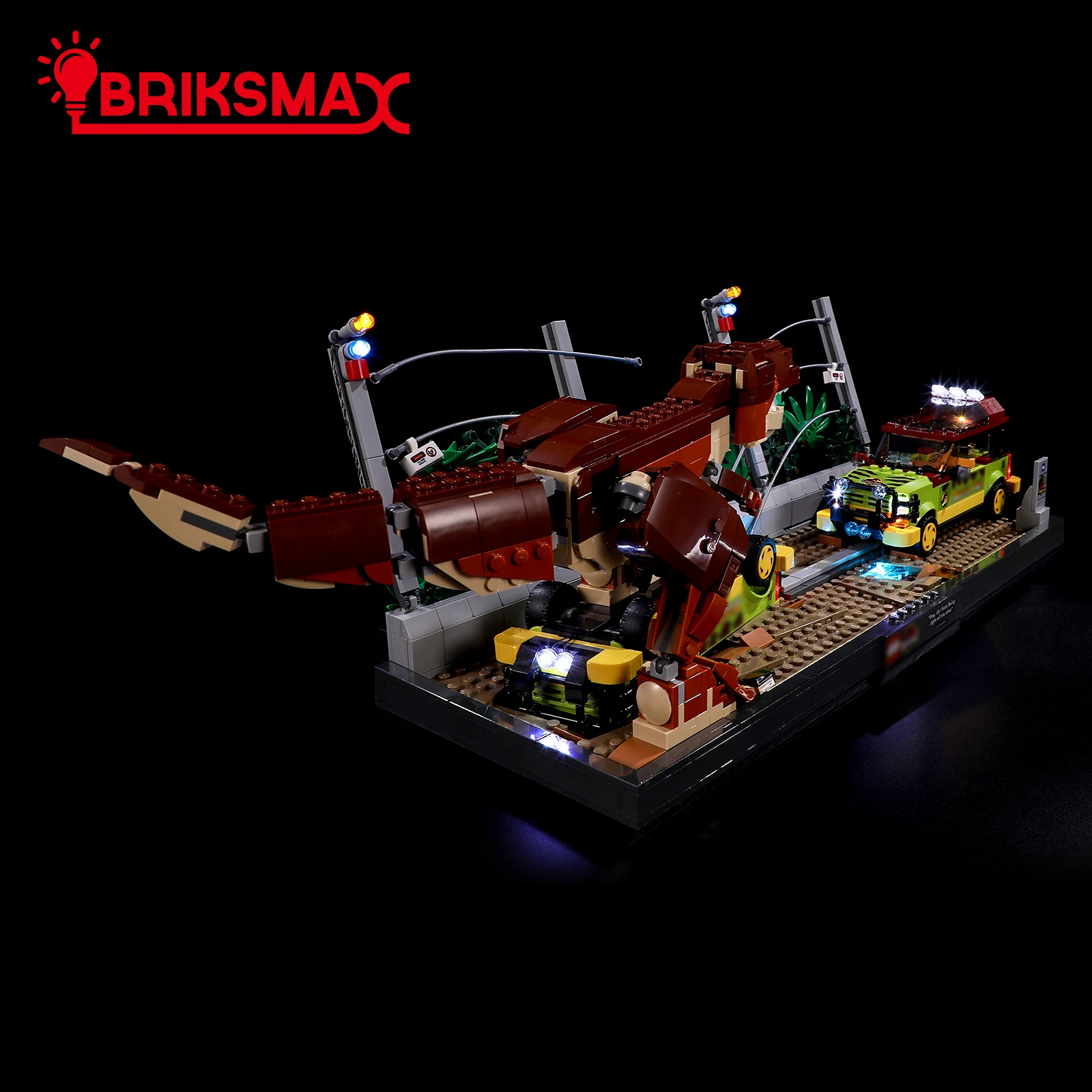 Briksmax led kit de luz para 76956 t. rex breakout blocos de construção conjunto (para não incluir o modelo) brinquedos para crianças