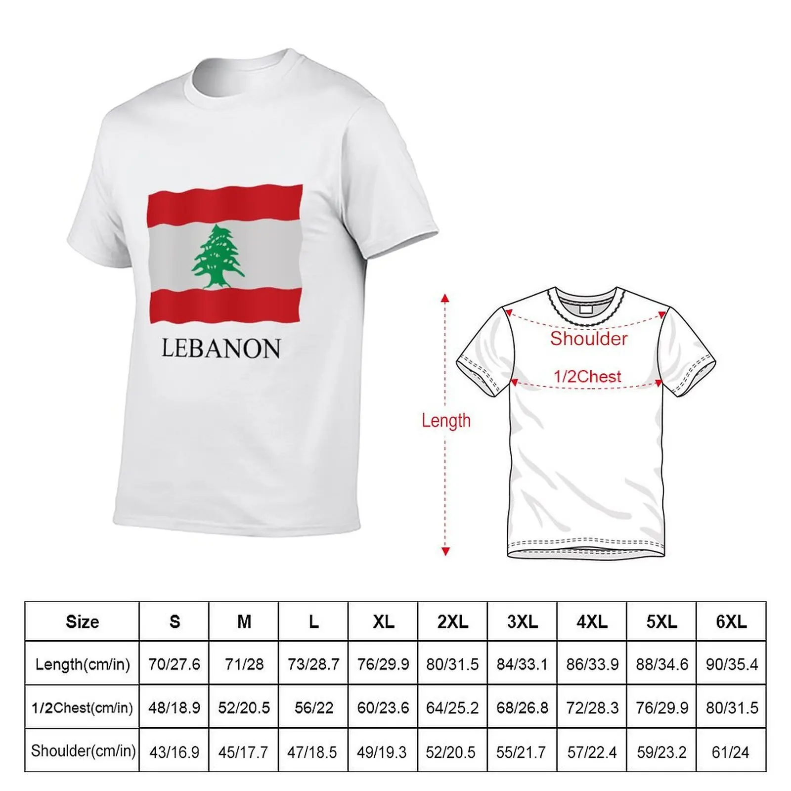 Lebanon flag T-Shirt graphic shirts plus size clothes shirts men graphic