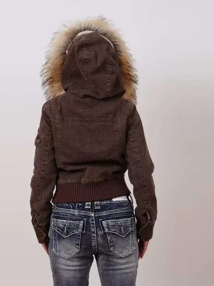 

Утепленная куртка Foggy Ci Evening в американском ретро-стиле с отстегивающимся меховым воротником, осенне-зимняя, теплая, с капюшоном