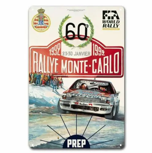 Affiche métallique de voiture Rallye Monte-Carlo celica, signe en étain 20x30cm-aluminium