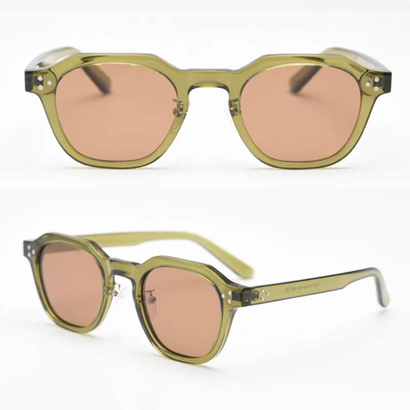 Peekaboo Retro-Sonnenbrille im koreanischen Stil für Damen, TR90-Rahmen, Polygon-polarisierte Sonnenbrille, UV400, männlich, grün, braun, 2023, Sommer – Detail 15