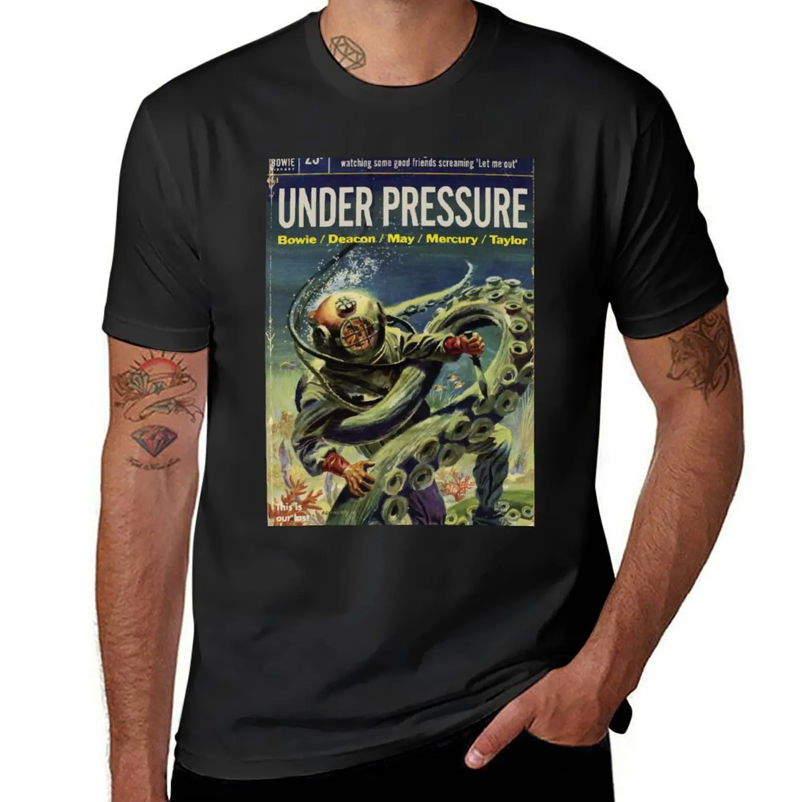 Vintage Sci Fi Book Cover - Under Pressure T-Shirt sublime summer clothes mens big and tall t shirts