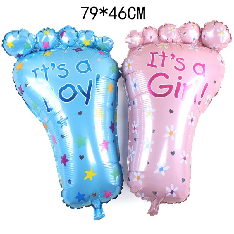 79*46cm è una ragazza o un ragazzo palloncini in alluminio con piede carino Baby Shower forniture per feste di compleanno per bambini palloncino per decorazioni di nozze