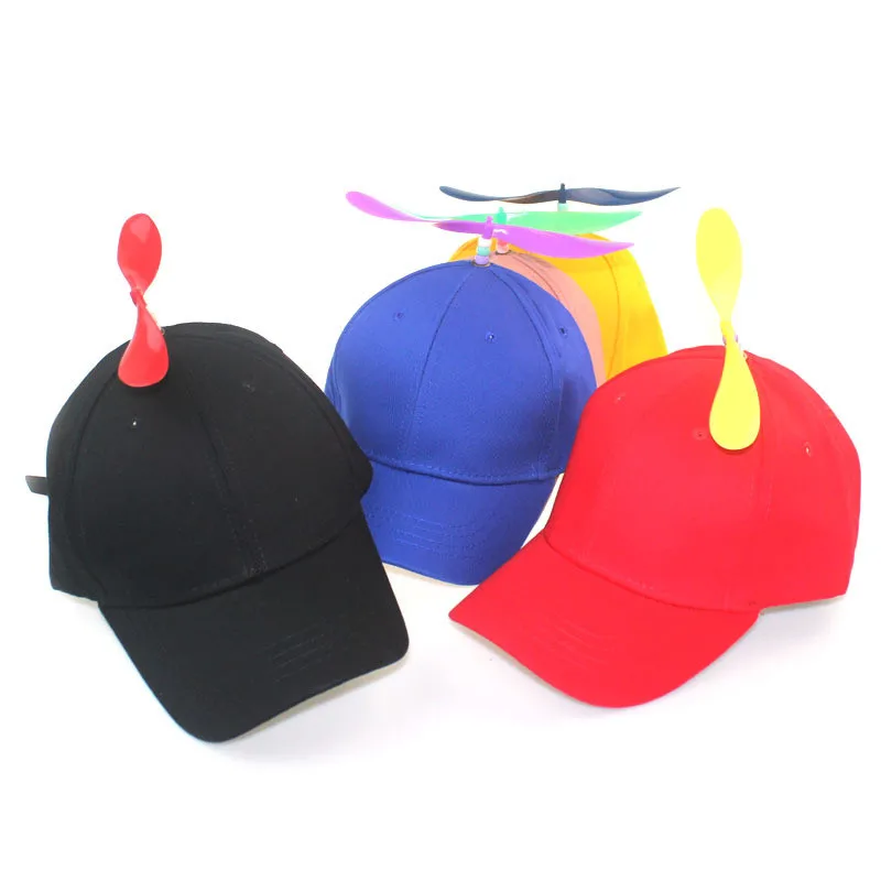 Adult Kid Summer Helicopter Propeller Baseball Cap Solid Color Patchwork Dragonfly Beaded Party Adjustable Snapback Dad Hat